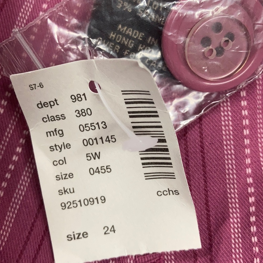 NWT Venezia Raspberry Color Pant Size 24 - Picture 5 of 9